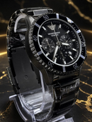 NOVIDADE EM PROMOÇÃO Relógio Arman All Black 100% Funcional Todo em Aço Inoxidável Luxo e Destaque + FRETE GRÁTIS
