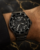NOVIDADE EM PROMOÇÃO Relógio Arman All Black 100% Funcional Todo em Aço Inoxidável Luxo e Destaque + FRETE GRÁTIS