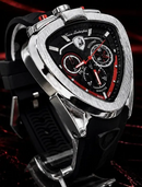 MEGA PROMOÇÃO Relógio Lambo 100% Funcional Mostrador Preto Detalhes Vermelho Luxo e Destaque + FRETE GRÁTIS