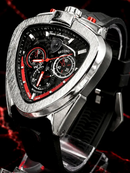 MEGA PROMOÇÃO Relógio Lambo 100% Funcional Mostrador Preto Detalhes Vermelho Luxo e Destaque + FRETE GRÁTIS