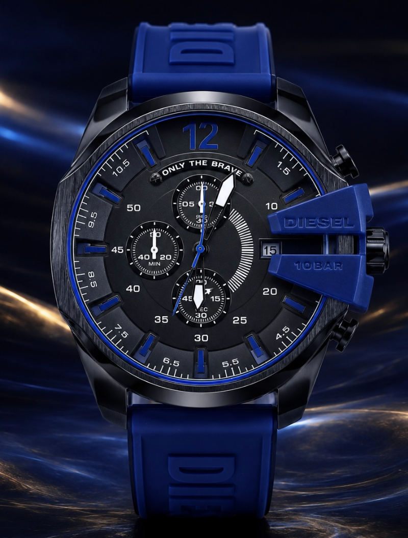 MEGA PROMOÇÃO 10BAR 100% Funcional Pulseira Azul com Marcação Luxo DESTAQUE + FRETE GRÁTIS