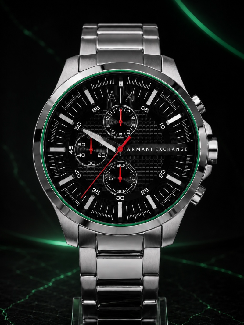 EXCLUSIVIDADE Armani Exchange modelo AX2163 Aço Inox Mostrador Preto Luxo e Sofisticação + Frete Grátis