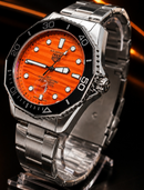 MEGA PROMOÇÃO Relógio Tag Aquaracer Professional Mostrador Laranja Aço Inox e Fundo de Vidro Luxo e Destaque + FRETE GRÁTIS