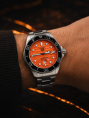 MEGA PROMOÇÃO Relógio Tag Aquaracer Professional Mostrador Laranja Aço Inox e Fundo de Vidro Luxo e Destaque + FRETE GRÁTIS