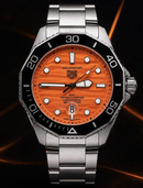 MEGA PROMOÇÃO Relógio Tag Aquaracer Professional Mostrador Laranja Aço Inox e Fundo de Vidro Luxo e Destaque + FRETE GRÁTIS