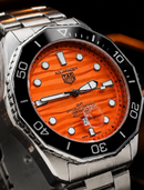 MEGA PROMOÇÃO Relógio Tag Aquaracer Professional Mostrador Laranja Aço Inox e Fundo de Vidro Luxo e Destaque + FRETE GRÁTIS