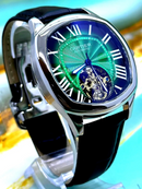 MEGA PROMOÇÃO Relógio CARTIER AUTOMÁTICO Linha Diamnete  Pulseira Couro Preta Luxo e Destaque + FRETE GRÁTIS