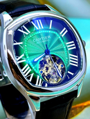 MEGA PROMOÇÃO Relógio CARTIER AUTOMÁTICO Linha Diamnete  Pulseira Couro Preta Luxo e Destaque + FRETE GRÁTIS