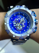 Relógio Invicta Hybrid Skeleton Aço Inox Mostrador Azul PROVA D’ÁGUA Grande, Robusto e Pesado + FRETE GRÁTIS