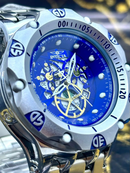 Relógio Invicta Hybrid Skeleton Aço Inox Mostrador Azul PROVA D’ÁGUA Grande, Robusto e Pesado + FRETE GRÁTIS