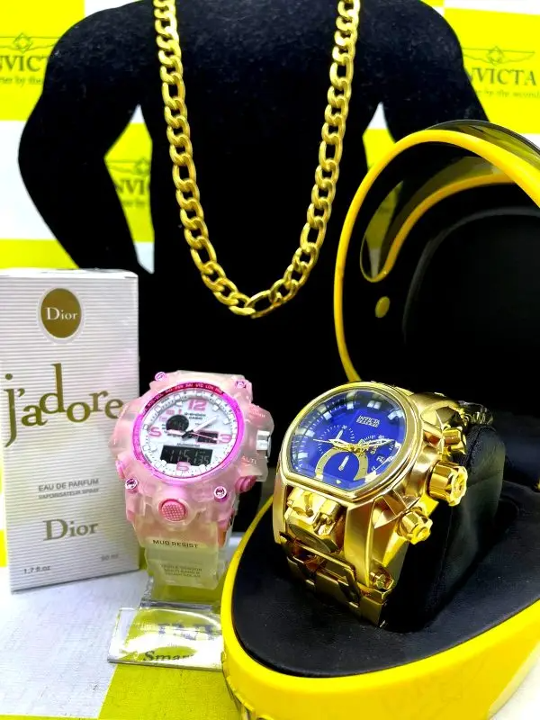 KITÃO CASAL💎 1 Invicta Zeus Magnum + 1x G-Shock Gelo Rosa + BRINDES + FRETE GRÁTIS (TEMPO LIMITADO) ✨