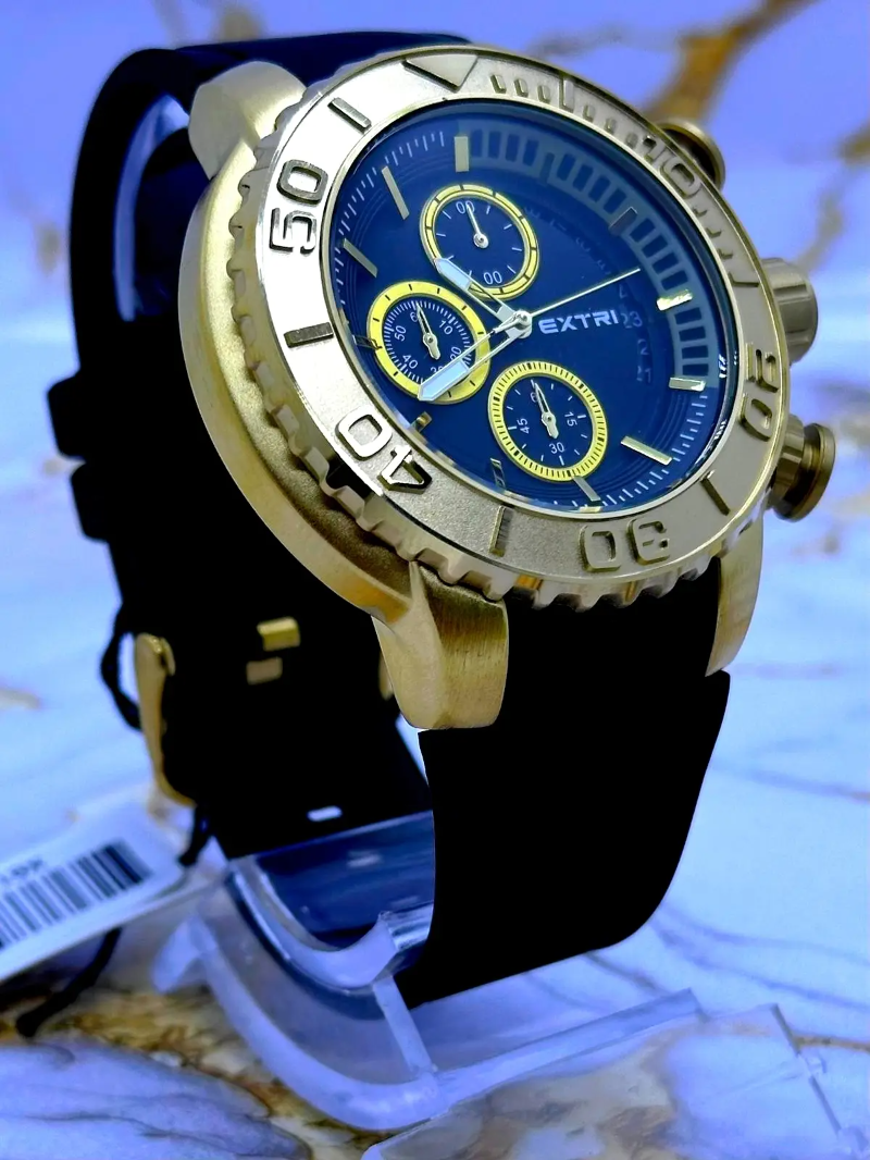 🎁 MEGA PROMOÇÃO Relógio Extri 100% Funcional Pulseira Preta PROVA D’ÁGUA + FRETE GRÁTIS