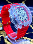 MEGA PROMOÇÃO Richard Mc Laren 100% Funcional Pulseira Silicone Vermelha Luxo + FRETE GRÁTIS