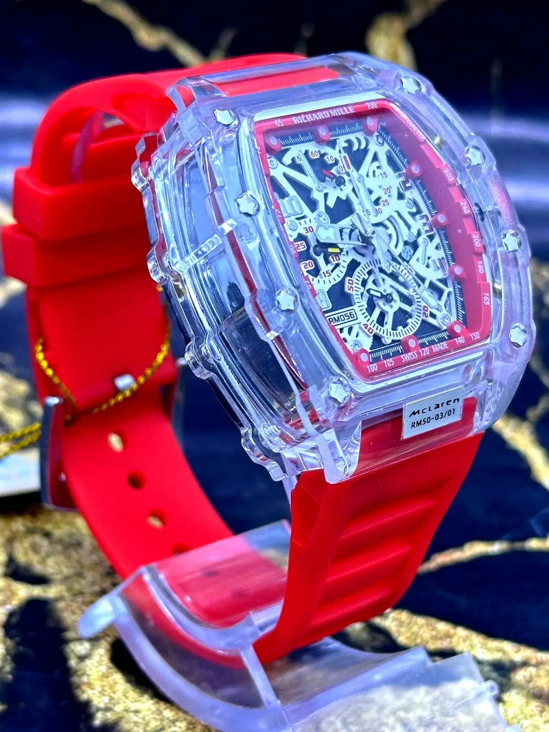 MEGA PROMOÇÃO Richard Mc Laren 100% Funcional Pulseira Silicone Vermelha Luxo + FRETE GRÁTIS