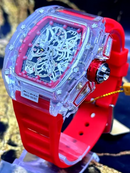 MEGA PROMOÇÃO Richard Mc Laren 100% Funcional Pulseira Silicone Vermelha Luxo + FRETE GRÁTIS