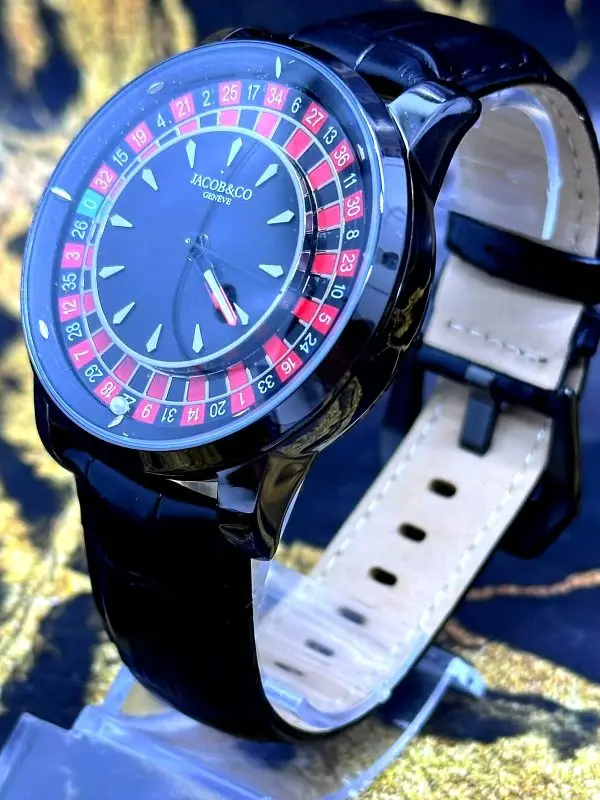 MEGA PROMOÇÃO JACOB$ Cassino Roleta Funcional Menino Ney Pulseira Couro Preta PROVA D’ÁGUA + FRETE GRÁTIS