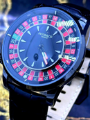 MEGA PROMOÇÃO JACOB$ Cassino Roleta Funcional Menino Ney Pulseira Couro Preta PROVA D’ÁGUA + FRETE GRÁTIS