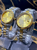 KIT CASAL LUXO ECONOMIA💎 RLX Prata Detalhes Dourado Masculino e Feminino + FRETE GRÁTIS (TEMPO LIMITADO) ✨