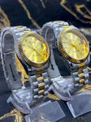 KIT CASAL LUXO ECONOMIA💎 RLX Prata Detalhes Dourado Masculino e Feminino + FRETE GRÁTIS (TEMPO LIMITADO) ✨