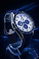 MEGA PROMOÇÃO Relógio Omeg Speedmaster “Silver Snoopy Award” 50th Anniversary  100% Funcional + Pulseira Azul Luxo e Destaque + FRETE GRÁTIS