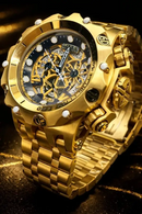 NOVIDADE 2026 Relógio Invicta Venom Hybrid Skeleton Todo Dourado Mostrador Detalhes + Banhado  Luxo e Destaque + FRETE GRÁTIS