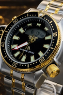 MEGA PROMOÇÃO Relógio Citize Promaster Aqualand Aço Inox Prata Detalhes Dourado Mostrador Preto 100% Funcional Digital e Analógico Luxo e Destaque + FRETE GRÁTIS
