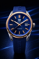 MEGA PROMOÇÃO Relógio Tag Carrera Pulseira Azul Caixa com Detalhes Bronze Extremamente Luxuoso e de Destaque + FRETE GRÁTIS