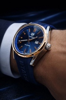 MEGA PROMOÇÃO Relógio Tag Carrera Pulseira Azul Caixa com Detalhes Bronze Extremamente Luxuoso e de Destaque + FRETE GRÁTIS