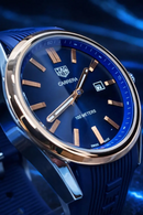 MEGA PROMOÇÃO Relógio Tag Carrera Pulseira Azul Caixa com Detalhes Bronze Extremamente Luxuoso e de Destaque + FRETE GRÁTIS