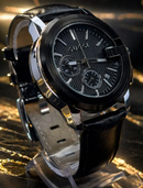 MEGA NOVIDADE COM PROMOÇÃO Relógio GC Preto Luxuoso Funcional Pulseira Couro Sofisticação e Destaque + FRETE GRÁTIS