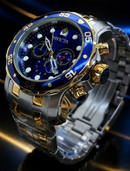 MEGA PROMOÇÃO Invicta Pro Diver Misto Prata Detalhes Dourado Mostrador Azul LinhA DIAMANTE + Frete Grátis