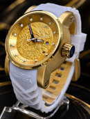 NOVIDADE  Relógio Invicta Yakuza Automático Pulseira Branca Fundo de Vidro + Luxo e Destaque + FRETE GRÁTIS