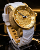 NOVIDADE  Relógio Invicta Yakuza Automático Pulseira Branca Fundo de Vidro + Luxo e Destaque + FRETE GRÁTIS