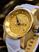 NOVIDADE  Relógio Invicta Yakuza Automático Pulseira Branca Fundo de Vidro + Luxo e Destaque + FRETE GRÁTIS