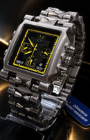 MEGA PROMOÇÃO Relógio Tank Minute Machine 100% Funcional Preto com Detalhes Amarelo Luxo e Destaque + FRETE GRÁTIS