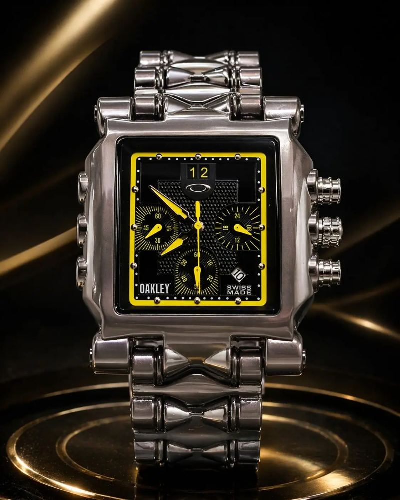 MEGA PROMOÇÃO Relógio Tank Minute Machine 100% Funcional Preto com Detalhes Amarelo Luxo e Destaque + FRETE GRÁTIS