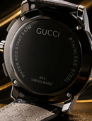 MEGA NOVIDADE COM PROMOÇÃO Relógio GC Preto Detalhes Dourado Luxuoso Funcional Pulseira Couro Sofisticação e Destaque + FRETE GRÁTIS