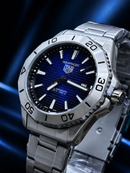 Relógio Tag Aquaracer Professional Mostrador Azul Aço Inox e Fundo de Vidro Luxo e Destaque + FRETE GRÁTIS