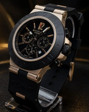 MEGA PROMOÇÃO Relógio BVG Diagono Titanium Pulseira Silicone Preta Caixa Bronze 100% FUNCIONAL  Luxo e Destaque + FRETE GRÁTIS
