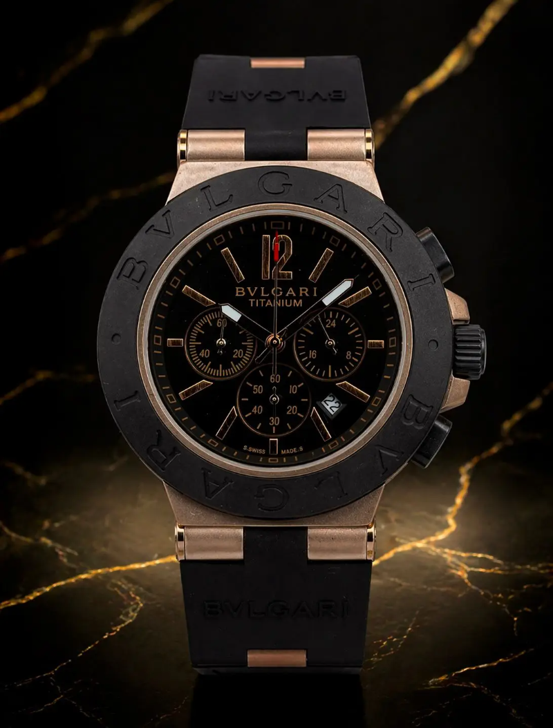MEGA PROMOÇÃO Relógio BVG Diagono Titanium Pulseira Silicone Preta Caixa Bronze 100% FUNCIONAL  Luxo e Destaque + FRETE GRÁTIS