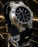 MEGA PROMOÇÃO Relógio BVG Diagono Titanium Pulseira Silicone Preta Caixa Prata 100% FUNCIONALLuxo e Destaque + FRETE GRÁTIS