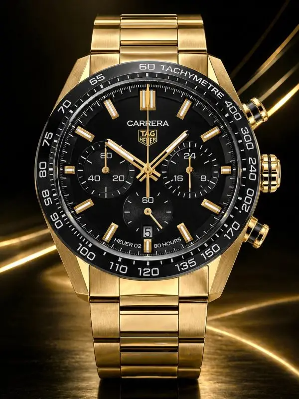MEGA PROMOÇÃO Relógio Tag Carrera Banhado Mostrador Preto em Aço Inox Absurdamente Luxuoso e Sofisticado + FRETE GRÁTIS
