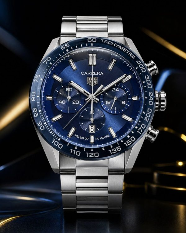 MEGA PROMOÇÃO Relógio Tag Carrera Prata Mostrador Azul em Aço Inox Absurdamente Luxuoso e Sofisticado + FRETE GRÁTIS