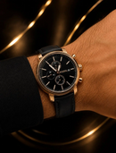 Relógio Fossil Rhett Original Ouro Rosa Mostrador Preto Luxo e Sofisticação + Frete Grátis