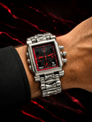 MEGA PROMOÇÃO Relógio Tank Minute Machine 100% Funcional Preto com Detalhes Vermelho Luxo e Destaque + FRETE GRÁTIS