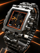 MEGA PROMOÇÃO Relógio Tank Minute Machine 100% Funcional Preto com Detalhes Laranja Luxo e Destaque + FRETE GRÁTIS