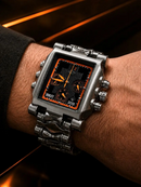 MEGA PROMOÇÃO Relógio Tank Minute Machine 100% Funcional Preto com Detalhes Laranja Luxo e Destaque + FRETE GRÁTIS