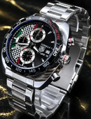 Relógio Tag Fórmula 1 Calibre 16 Mostrador Preto Funcional Aço Inox Luxo e Destaque + FRETE GRÁTIS