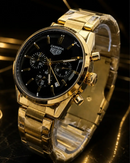 MEGA PROMOÇÃO Relógio Tag Carrera 42mm Banhado Mostrador Preto Luxuoso e Sofisticado + FRETE GRÁTIS