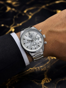 MEGA PROMOÇÃO Relógio Tag Carrera 42mm Prata Mostrador Branco em Aço Inox Luxuoso e Sofisticado + FRETE GRÁTIS